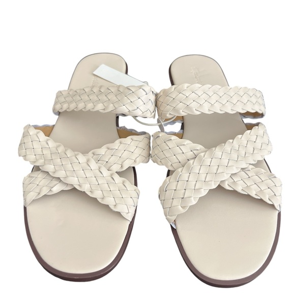 Madewell The Mena Woven Leather Slide Sandal in Ecru - Picture 3 of 7